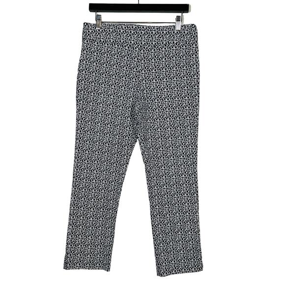 Erica Taylor x Stitchfix Pant Elastic Waist Blue White Ankle - L - Picture 1 of 5